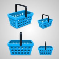 Vector shopping bag with round holes blue