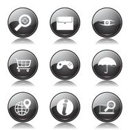 SEO Internet Sign Black Vector Button Icon Design Set 10 N9