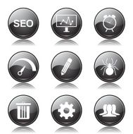 SEO Internet Sign Black Vector Button Icon Design Set 8 N9