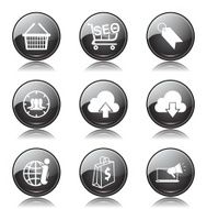 SEO Internet Sign Black Vector Button Icon Design Set 7 N10