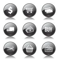 Shopping Sign Black Vector Button Icon Design Set N8