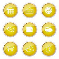 Shopping Sign Yellow Vector Button Icon Design Set 2 N8