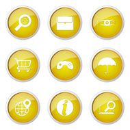 SEO Internet Sign Yellow Vector Button Icon Design Set 10 N9