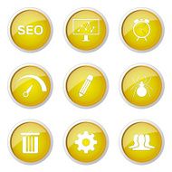 SEO Internet Sign Yellow Vector Button Icon Design Set 8 N10