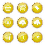 SEO Internet Sign Yellow Vector Button Icon Design Set 7 N10