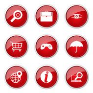 SEO Internet Sign Red Vector Button Icon Design Set 10 N9
