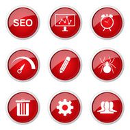 SEO Internet Sign Red Vector Button Icon Design Set 8 N9
