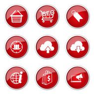 SEO Internet Sign Red Vector Button Icon Design Set 7 N8