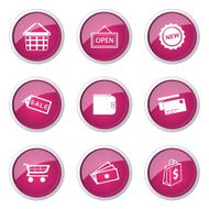 Shopping Sign Pink Vector Button Icon Design Set 2 N10