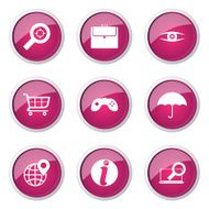 SEO Internet Sign Pink Vector Button Icon Design Set 10 N10
