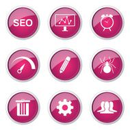 SEO Internet Sign Pink Vector Button Icon Design Set 8 N10