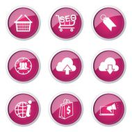 SEO Internet Sign Pink Vector Button Icon Design Set 7 N9