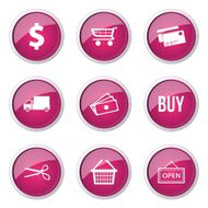 Shopping Sign Pink Vector Button Icon Design Set N11
