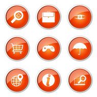 SEO Internet Sign Orange Vector Button Icon Design Set 10 N9