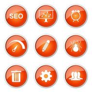 SEO Internet Sign Orange Vector Button Icon Design Set 8 N9