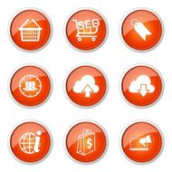 SEO Internet Sign Orange Vector Button Icon Design Set 7 N10