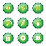 SEO Internet Sign Green Vector Button Icon Design Set 8 N11