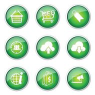 SEO Internet Sign Green Vector Button Icon Design Set 7 N10