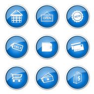 Shopping Sign Blue Vector Button Icon Design Set 2 N10