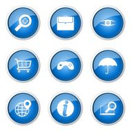 SEO Internet Sign Blue Vector Button Icon Design Set 10 N9
