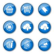 SEO Internet Sign Blue Vector Button Icon Design Set 7 N10