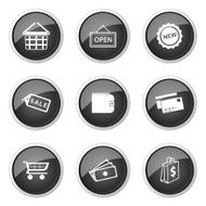 Shopping Sign Black Vector Button Icon Design Set 2 N10