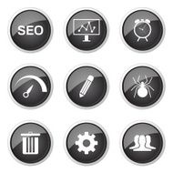 SEO Internet Sign Black Vector Button Icon Design Set 8 N10