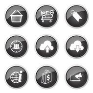 SEO Internet Sign Black Vector Button Icon Design Set 7 N11