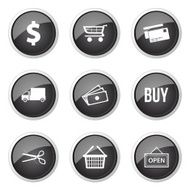 Shopping Sign Black Vector Button Icon Design Set N9