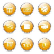 Shopping Sign Yellow Vector Button Icon Design Set 2 N9