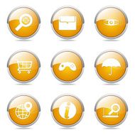 SEO Internet Sign Yellow Vector Button Icon Design Set 10 N10