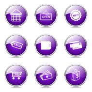 Shopping Sign Violet Vector Button Icon Design Set 2 N8