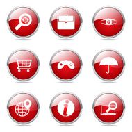 SEO Internet Sign Red Vector Button Icon Design Set 10 N10
