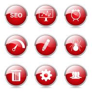 SEO Internet Sign Red Vector Button Icon Design Set 8 N10