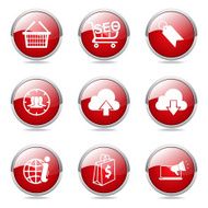 SEO Internet Sign Red Vector Button Icon Design Set 7 N9