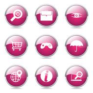 SEO Internet Sign Pink Vector Button Icon Design Set 10 N11