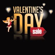 Happy Valentines Day sale gold type background N2