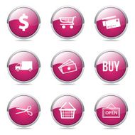 Shopping Sign Pink Vector Button Icon Design Set N12