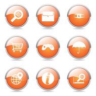 SEO Internet Sign Orange Vector Button Icon Design Set 10 N10