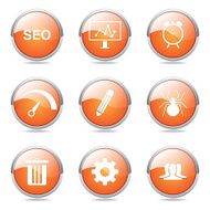 SEO Internet Sign Orange Vector Button Icon Design Set 8 N10