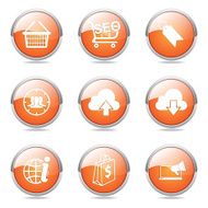 SEO Internet Sign Orange Vector Button Icon Design Set 7 N11