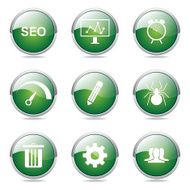 SEO Internet Sign Green Vector Button Icon Design Set 8 N12