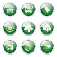 SEO Internet Sign Green Vector Button Icon Design Set 7 N11