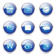 Shopping Sign Blue Vector Button Icon Design Set 2 N11