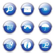 SEO Internet Sign Blue Vector Button Icon Design Set 10 N10