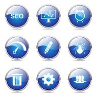 SEO Internet Sign Blue Vector Button Icon Design Set 8 N10