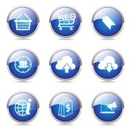 SEO Internet Sign Blue Vector Button Icon Design Set 7 N11