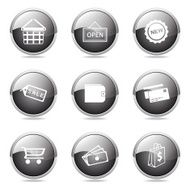 Shopping Sign Black Vector Button Icon Design Set 2 N11