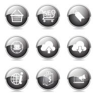 SEO Internet Sign Black Vector Button Icon Design Set 7 N12