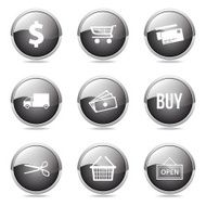 Shopping Sign Black Vector Button Icon Design Set N10